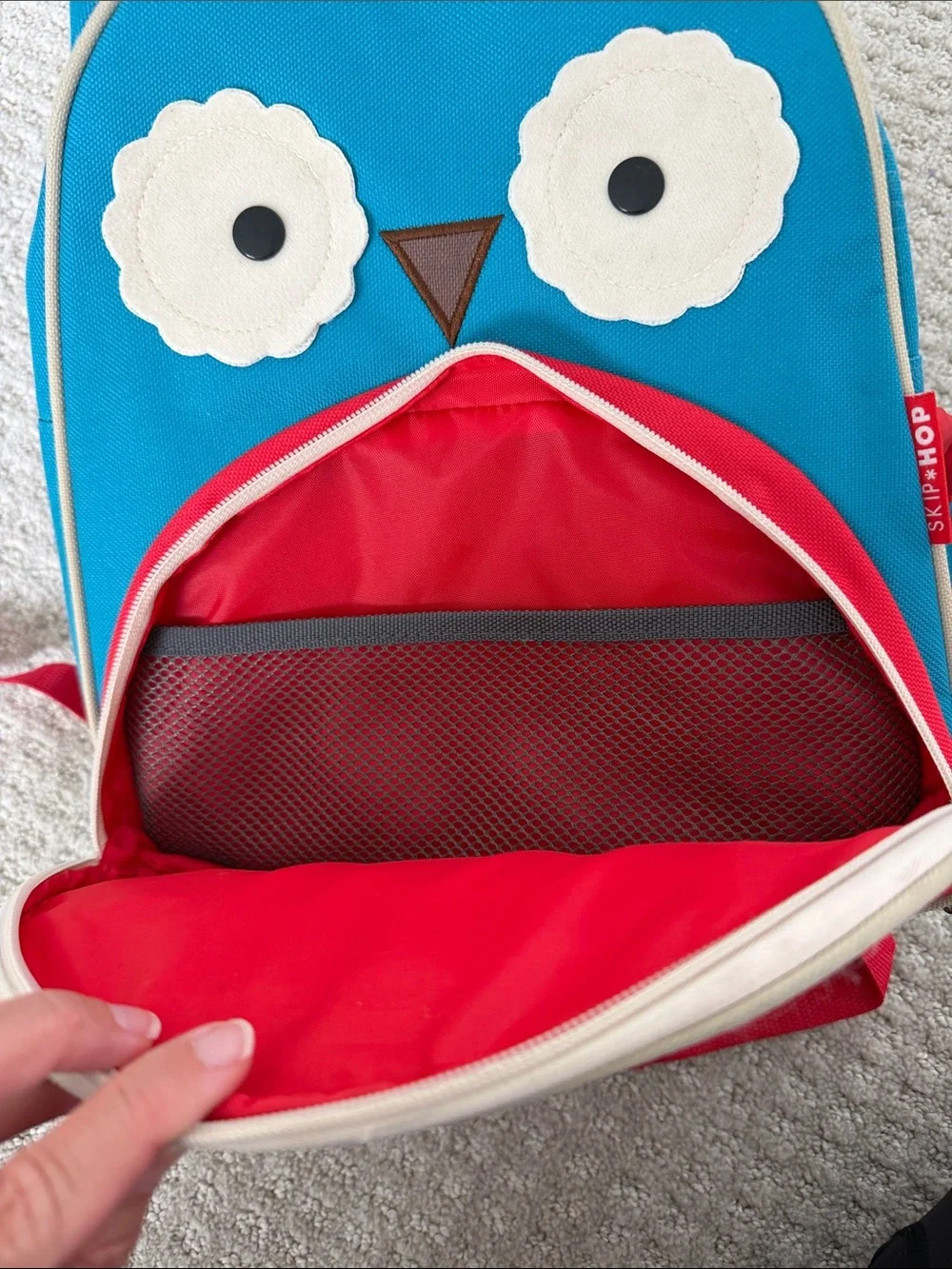 Skip Hop Teal and Red Owl Kids Backpack